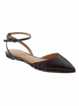Banana Republic Amanda Ankle Flat black. Chic flats | leather ankle strap shoes | pointed toe