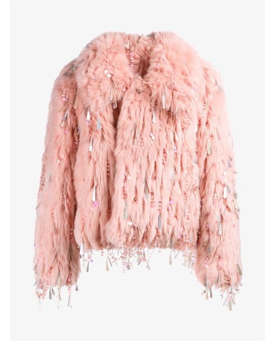 ASHISH Sequin Embellished Faux Fur Jacket ~ sequins ~ winter jackets ~ glamour ~ luxe - flipped