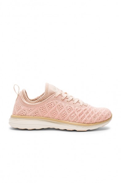 ATHLETIC PROPULSION LABS: APL ~ TECHLOOM PHANTOM SNEAKER in blush & cream. Light pink sneakers | sports luxe | feminine style trainers | girly flats | casual flat shoes