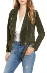 BLANKNYC Morning Suede Moto Jacket in Olive Juice – autumn jackets – biker style – casual fashion – womens outerwear