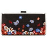 L.K. Bennett Nora Box Clutch Bag, Black ~ floral embroidery ~ flower embroidered evening bags ~ occasion accessories