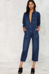 Citizens of Humanity Sylvie Denim Jumpsuit. Dark blue denim jumpsuits | cropped leg | casual fashion | weekend style