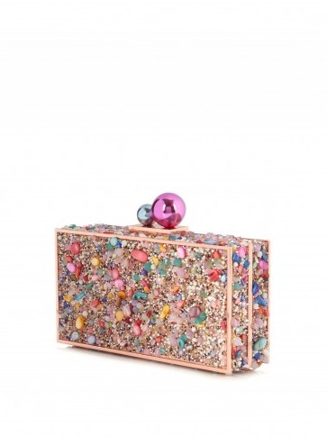 SOPHIA WEBSTER Clara crystal-embellished box clutch ~ multi-coloured crystals ~ luxe evening bag ~ luxury occasion bags ~ designer handbags ~ glamorous & feminine - flipped