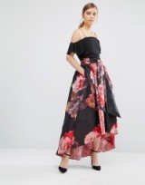Coast Maiden Tie Floral Skirt ~ bold flower printed skirts ~ occasion fashion ~ tie front ~ dipped hemline ~ feminine style