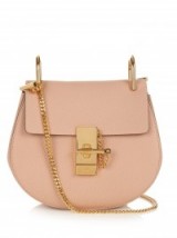 CHLOÉ Drew mini leather cross-body bag ~ light pink crossbody bags ~ luxe handbags ~ luxury accessories ~ gold tone metal chain