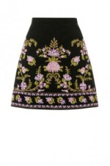 OASIS EMBROIDERED SKIRT black ~ floral embroidery ~ A-line skirts ~ feminine fashion