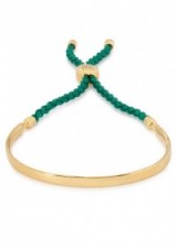 MONICA VINADER Fiji Hope 18kt gold-plated bracelet with green cord. Contemporary style jewellery | friendship bracelets | modern style | luxury look accessories