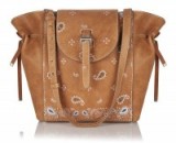 fleming medium tote bag light tan bandana – light brown handbags – luxury leather bags – Italian accessories – large luxe shoulder bags
