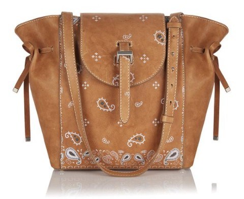 fleming medium tote bag light tan bandana – light brown handbags – luxury leather bags – Italian accessories – large luxe shoulder bags - flipped