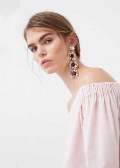 mango floral earrings sanja ~ statement drop earrings ~ flower jewellery ~ fashion accessories