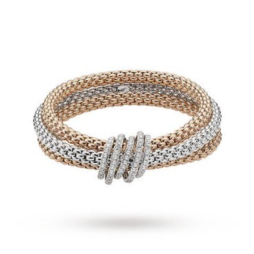 Fope Mia Luce Three Colour Diamond Bracelet ~ bling bracelets ~ diamonds ~ luxe jewellery - flipped