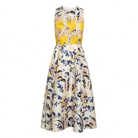 L.K. Bennett Ine Printed Floral Dress ~ flower prints ~ sleeveless fit and flare dresses ~ occasion fashion - flipped