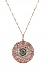 ILEANA MAKRI 18K Pink Gold Dawn Pendant with Sapphires and Diamonds. Evil eye pendants | luxe jewellery | diamond and sapphire necklaces | luxury accessories | fine jewelry