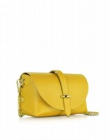 LE PARMENTIER Small Yellow Leather Shoulder Bag – stylish handbags – individual style – detachable chain shoulder strap bags – luxe accessories