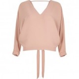 River Island Light pink tied batwing top – back tie – weekend style – stylish tops – chic & elegant