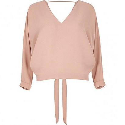 River Island Light pink tied batwing top – back tie – weekend style – stylish tops – chic & elegant - flipped