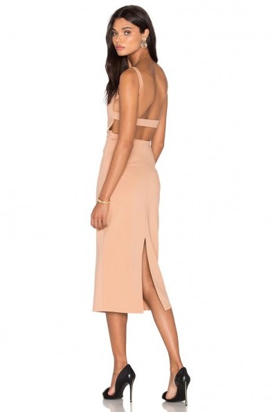 LPA DRESS 27 ~ nude maxi dresses ~ cut out back ~ fitted style ~ pale pink - flipped