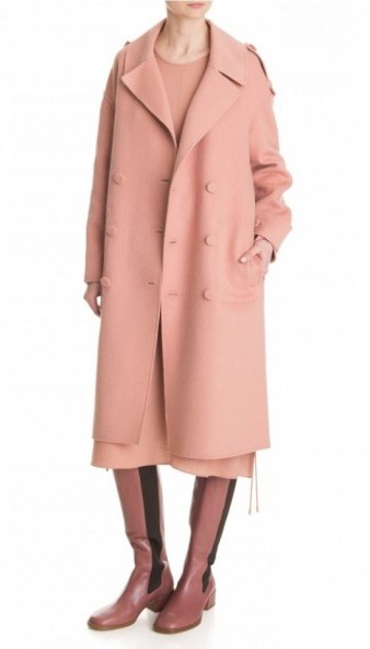 Tibi LUXE DOUBLE FACED WOOL MAXI COAT monticello peach ~ Autumn fashion ~ long winter coats ~ luxury outerwear - flipped