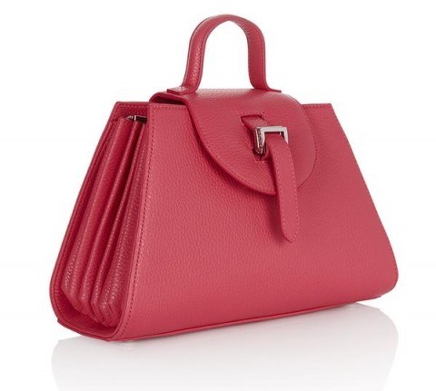 Meli Melo allegra mini handbag lipstick pink – Italian leather handbags – top handle bags – luxe accessories - flipped
