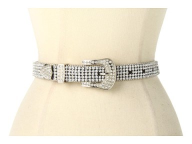 M&F Western 1″ Crystal Concho Rhinestone Belt ~ bling belts ~ rhinestones ~ embellished accessories - flipped