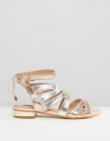 Summer luxe Miss KG Drita Nude Gladiator Tassel Flat Sandals ~ metallic flats ~ luxury style holiday shoes