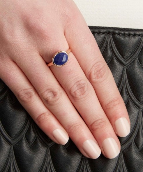 MONICA VINADER ROSE GOLD-PLATED LAPIS CANDY RING. Blue stone rings | lapis lazuli | modern style jewellery - flipped