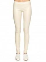 THE ROW Moto stretch-leather leggings white. Skinny pants | Olsen twins clothing brand | luxury casual fashion | designer trousers