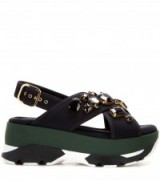 MARNI Crystal-embellished platform sandals ~ luxe designer platforms ~ crystal embellished shoes
