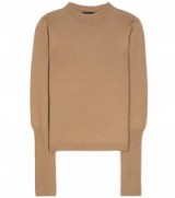 THE ROW Deanna wool and cashmere knitted sweater in camel. Luxury knitwear | luxe sweaters | designer jumpers | knitted fashion | autumn colours