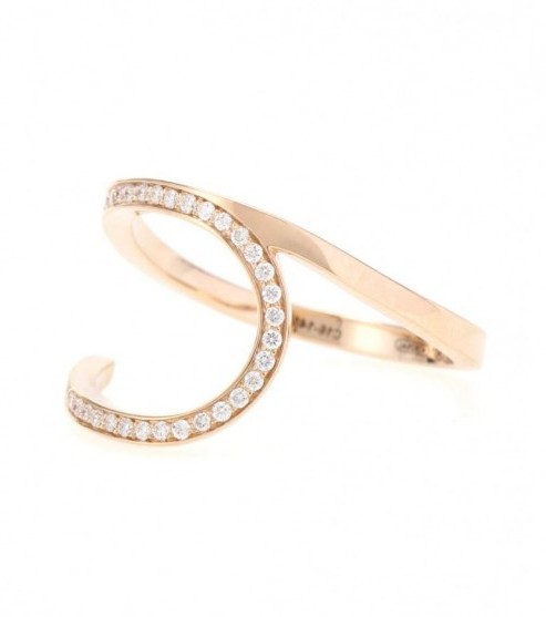 REPOSSI La Ligne C Hoop 18kt rose gold ring with diamonds ~ luxe diamond rings ~ luxury jewellery ~ delicate ~ feminine accessories ~ modern design - flipped