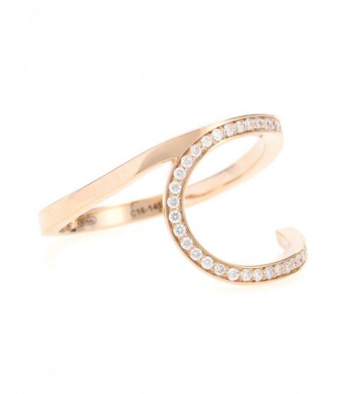 REPOSSI La Ligne C Hoop 18kt rose gold ring with diamonds ~ luxe diamond rings ~ luxury jewellery ~ delicate ~ feminine accessories ~ modern design