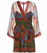 VALENTINO Printed silk dress ~ luxe designer dresses ~ semi sheer ~ long floaty sleeves ~ luxury boho style fashion
