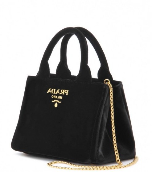 PRADA Black Velvet tote ~ small luxe handbags ~ luxury designer bags ~ desirable accessories - flipped