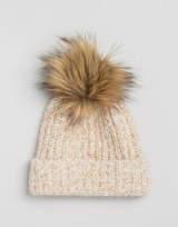 Whistles Faux Pom Beanie in Pink – autumn accessories – winter hats – fluffy beanies – fun & feminine fashion