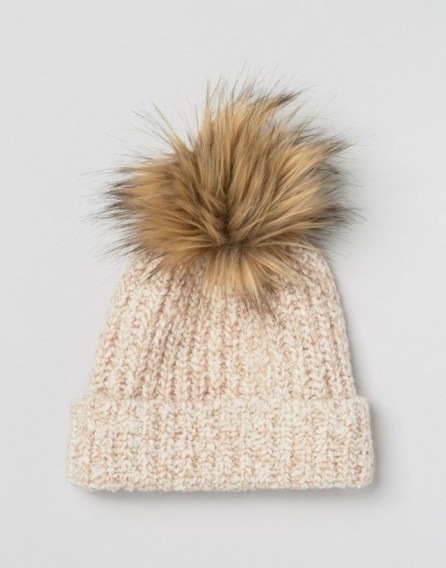 Whistles Faux Pom Beanie in Pink – autumn accessories – winter hats – fluffy beanies – fun & feminine fashion - flipped
