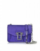 PROENZA SCHOULER Hava Amethyst Suede Crossbody – luxe handbags – small shoulder bags – chic chain and leather strap