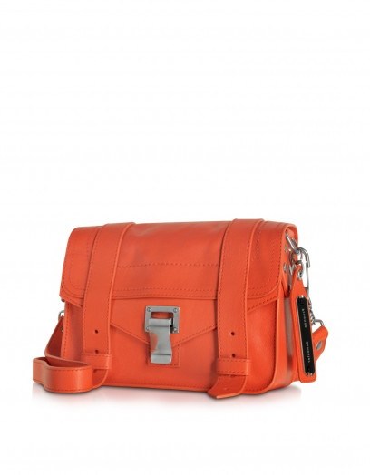 PROENZA SCHOULER PS1 Mini Lux Leather Crossbody orange pepper – luxe handbags – small shoulder bags – designer accessories – flap style closure - flipped