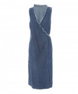 RAQUEL ALLEGRA DENIM WRAP MAXI DRESS. Blue sleeveless dresses | casual fashion | weekend style clothing