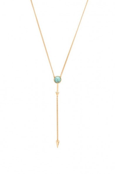 REBECCA MINKOFF BOHO BEAD LARIAT NECKLACE ~ 12k gold plated jewellery ~ long delicate necklaces ~ turquoise stone jewelry ~ blue stones - flipped