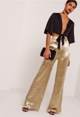 missguided satin wide leg trousers gold ~ affordable luxe ~ glamorous evening pants ~ going out glamour ~ party style clothing
