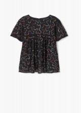 mango sequins embroidered blouse in black. Pretty smock tops | sequined blouses | embellished fashion | casual chic | short sleeved