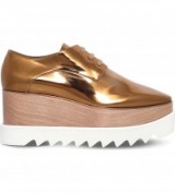 STELLA MCCARTNEY Elyse metallic faux-leather flatform brogues ~ bronze metallics ~ luxe flatforms ~ designer shoes