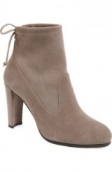 Stuart Weitzman Perfection Bootie in Topo Suede – high heel ankle boots – designer footwear – womens accessories – autumn | winter style
