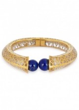 ISHARYA Temple Muse gold-plated lapis bracelet. Blue stone jewellery | chic bracelets