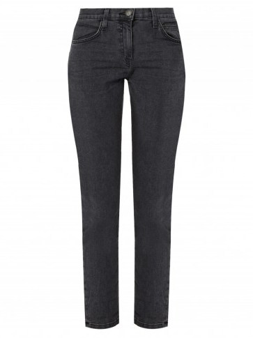 CURRENT/ELLIOTT The Fling low-slung slim-leg jeans ~ black washed denim ~ casual designer fashion - flipped