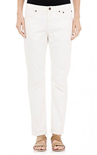 THE ROW Hopsack Ashland Jeans. White denim | weekend casual | relaxed fit | button fly | designer fashion - flipped