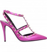 VALENTINO Rockstud 100 leather courts Fushia ~ bright pink court shoes ~ studded high heels ~ luxe style stilettos