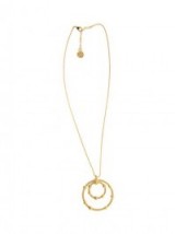 Versace Metal Necklace with meander design and medusa charm ~ designer fashion jewelry ~ round pendants ~ chic necklaces