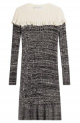 PHILOSOPHY DI LORENZO SERAFINI Virgin Wool Dress. Knitted fashion | feminine style knitwear | grey knits | ruffled dresses | autumn / winter day wear
