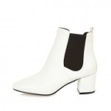 River Island White block heel Chelsea boots – ankle boots – chunky mid heel – on trend footwear